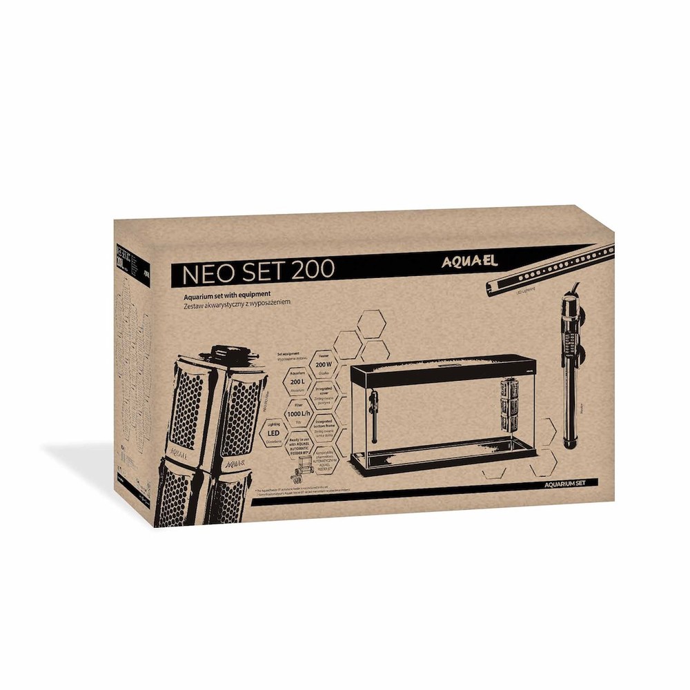 Aquael Zestaw Akwariowy Neo Set 200 Czarny 200L (101x41x56cm) z Filtrem + Grzałką + LED - zdjęcie 3/19